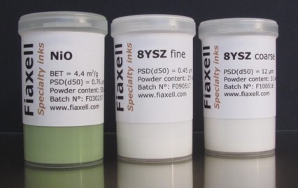 screen printing inks 1 slurry paste electrode SOFC fuel cell electrolyte anode cathode buffer layer powders lscf lsc nio bscf ysz gdc sdc ydc lsm ferrite ceria encre serigraphie fuelcellmaterial water 3